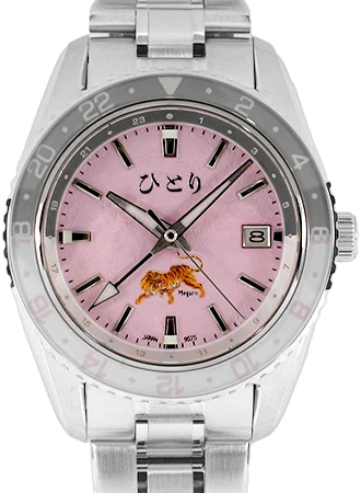 Men's Tonneau Case Dress Watches-Meguro GMT TORA Blossom Pink - Ltd Ed 60pcs