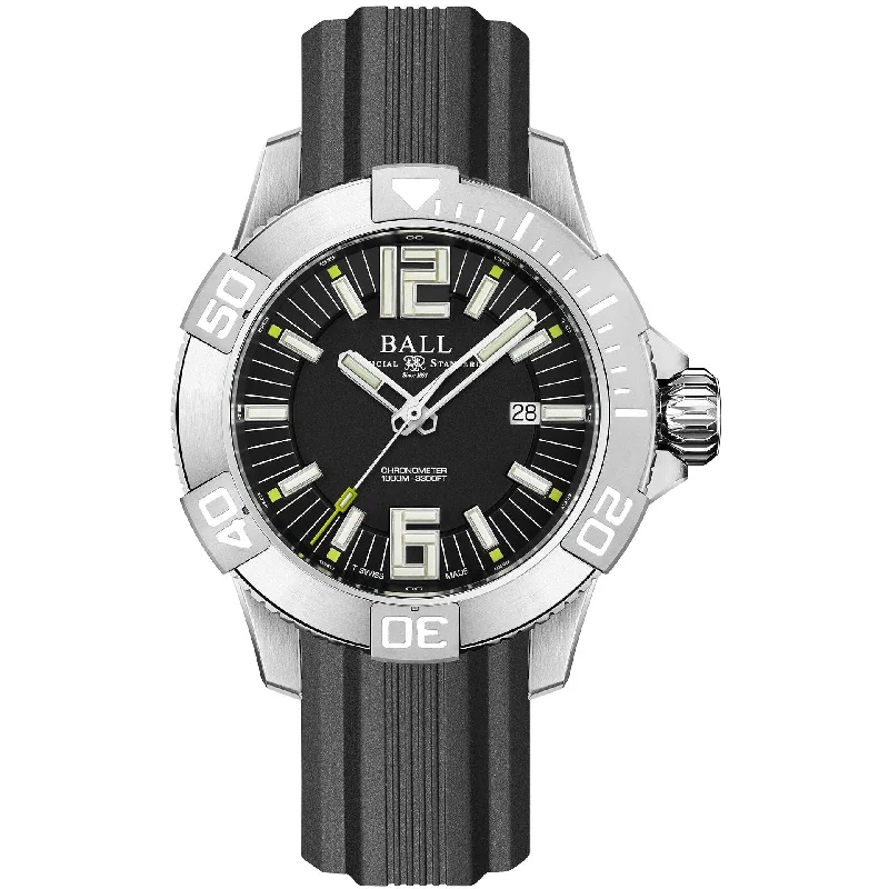Men's Swiss New Year's Eve Edition-Ball Engineer Hydrocarbon DeepQUEST Men's Black Watch DM3002A-PC-BK