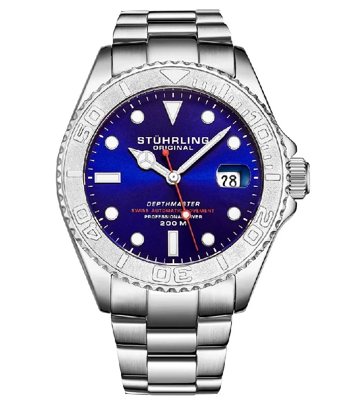 Blue Dial / Silver Case / Silver Stainless Steel Bracelet Silver Deployant Buckle