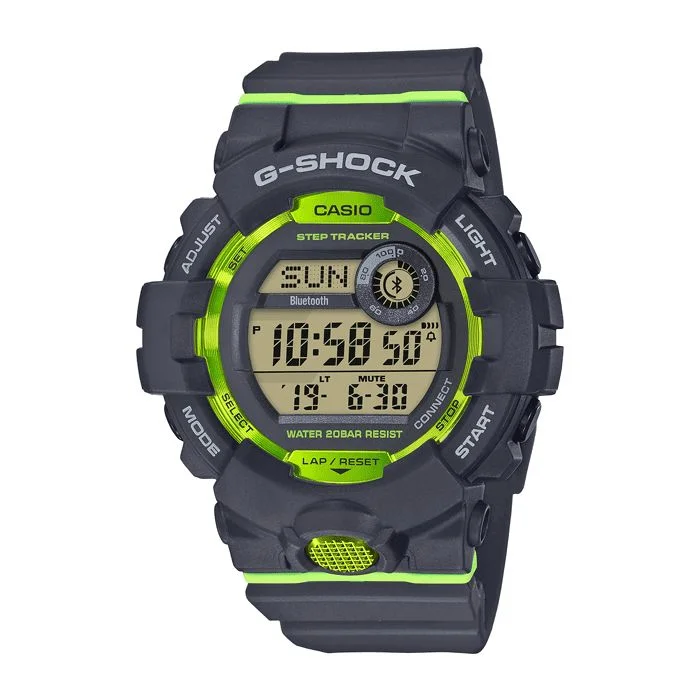 Men's Engraved Style Sports Watches-Orologio G-Shock GBD-800-8ER contapassi grigio e verde Men's Engraved Style Sports Watches-Orologio G-Shock GBD-800-8ER contapassi grigio e verde