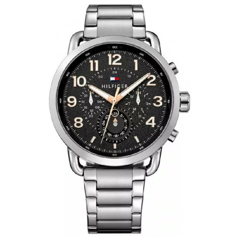 Men's Designer Style Dress Watches-Tommy Hilfiger 1791422 Men's Black Chronograph Watch