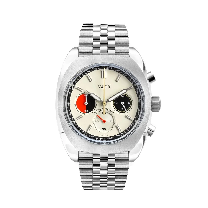 Men's Chronograph Watches with Easy-to-Read Dial -R1 USA Racing Chronograph - Cream 42mm