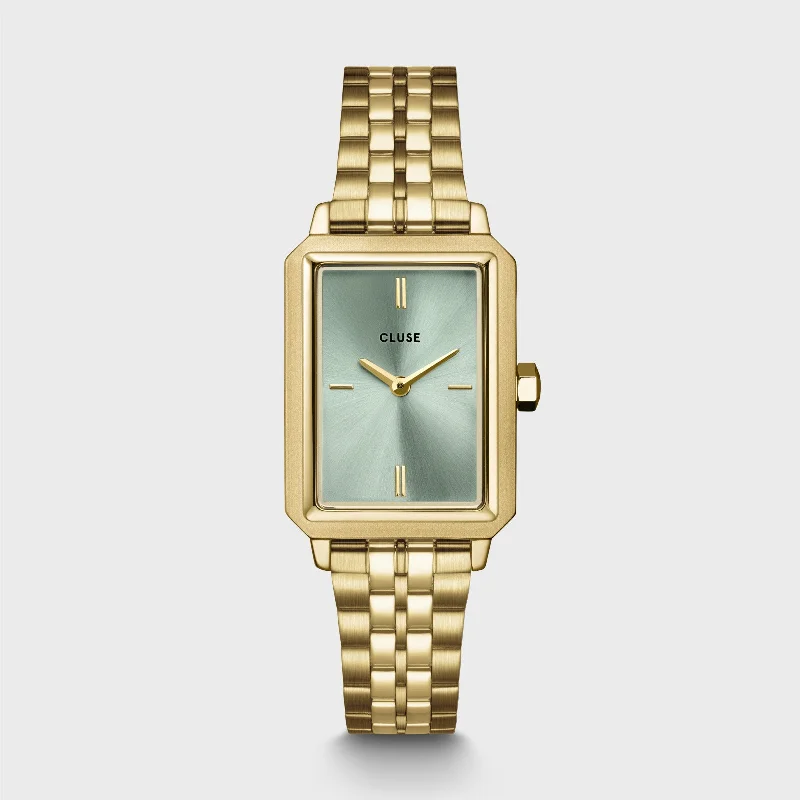 Women's Small Size Style Mechanical Watches-Fluette Watch Steel, Sage Green, Gold Colour Women's Small Size Style Mechanical Watches-Fluette Watch Steel, Sage Green, Gold Colour