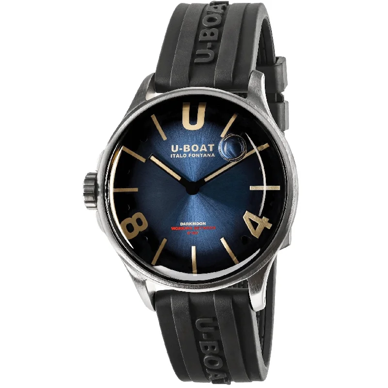 Men's Swiss Eco-Drive Edition-U-Boat Watch Darkmoon 40 Blue Soleil Steel 9021/B