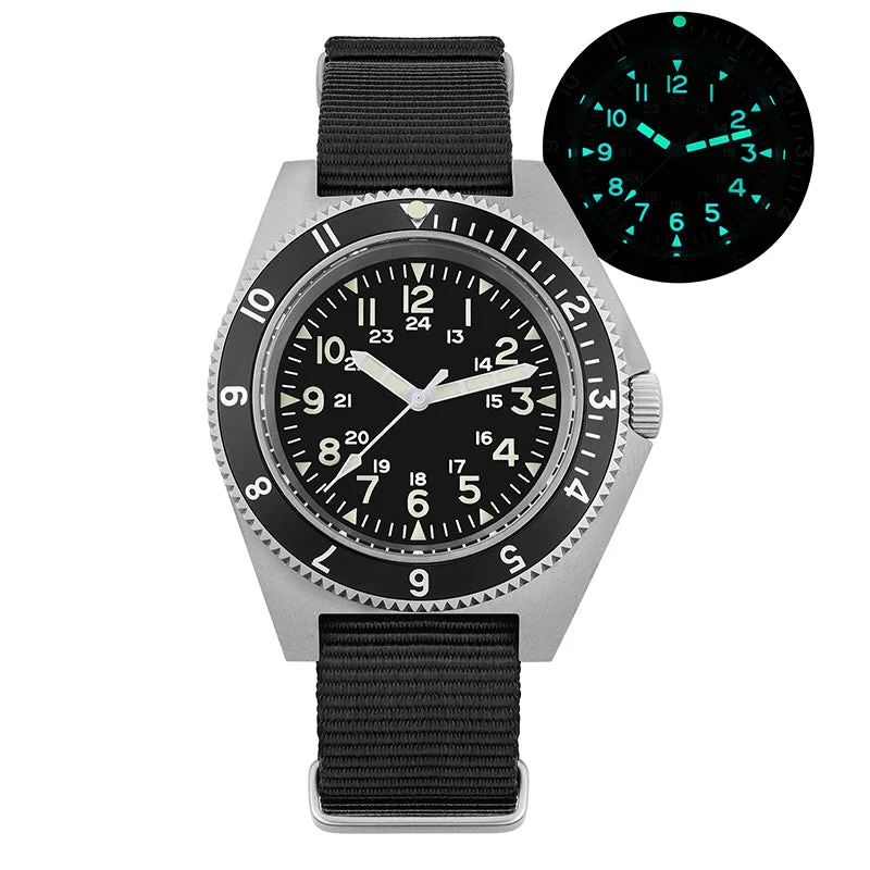 Men's Military Watches for Survivalists -★US Pre-Owned★Watchdives WD1972 VH31 Military Dive Watch Men's Military Watches for Survivalists -★US Pre-Owned★Watchdives WD1972 VH31 Military Dive Watch
