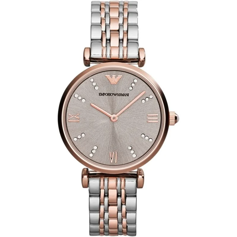 Men's Romantic Dinner Design Dress Watches-Emporio Armani AR1840 Ladies Two Tone Watch