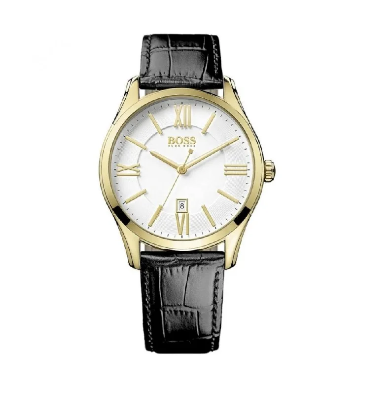 Men's Casual Wear Style Men's Watches-BOSS Watch Classic Gold Plate White HB1513020 Men's Casual Wear Style Men's Watches-BOSS Watch Classic Gold Plate White HB1513020