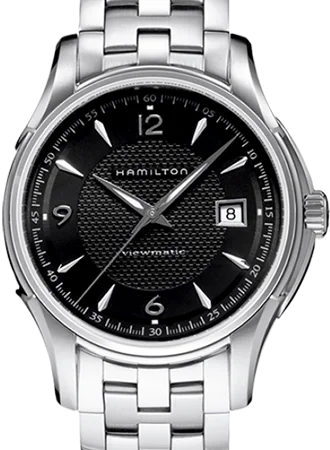 Men's Swiss Made Style Dress Watches-Jazzmaster Viewmatic Auto Black - Bracelet Ref. H32515135