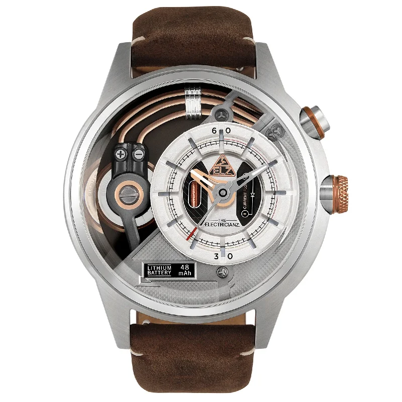 Men's Field Watches Rectangular Case Edition-Electricianz Brown Steel Z Watch ZZ-A3C/01 Men's Field Watches Rectangular Case Edition-Electricianz Brown Steel Z Watch ZZ-A3C/01
