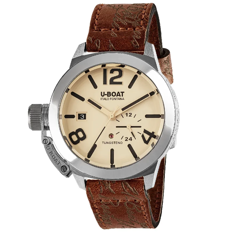 Men's Retro Design Men's Watches-U-Boat 8892 Classico 42mm Tungsten BE Men's Watch