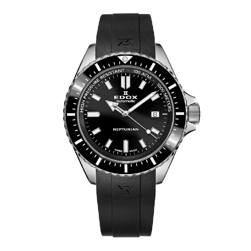 Men's Swiss Handmade Edition-Edox Skydiver Neptunian Men's Black Watch 80120-3NCA-NIN Men's Swiss Handmade Edition-Edox Skydiver Neptunian Men's Black Watch 80120-3NCA-NIN
