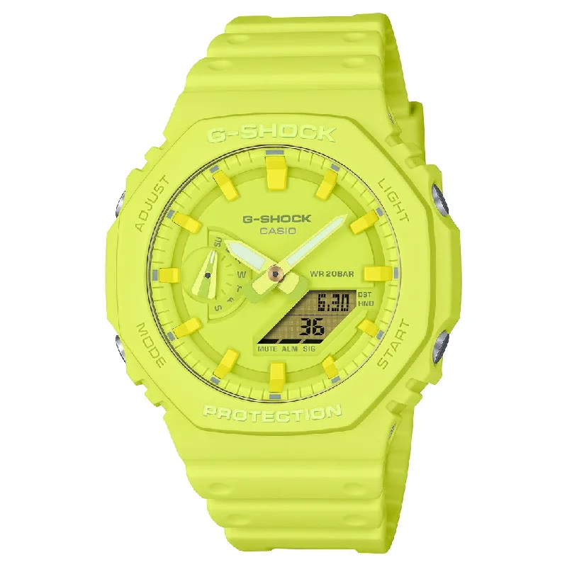 Men's Wedding Design Sports Watches-Orologio G-Shock GA-2100-9A9ER giallo monocromo