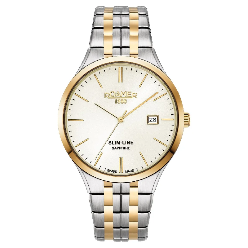Men's Valentine's Day Style Men's Watches-Roamer Men's Two Tone Slim-Line Classic Watch 512833 47 35 20 Men's Valentine's Day Style Men's Watches-Roamer Men's Two Tone Slim-Line Classic Watch 512833 47 35 20