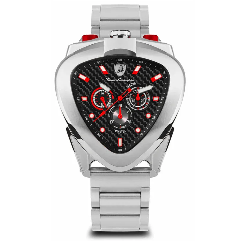 Men's Swiss Watch Movements-Tonino Lamborghini Spyder 12H Chronograph Steel Red T20CH-A-B Men's Swiss Watch Movements-Tonino Lamborghini Spyder 12H Chronograph Steel Red T20CH-A-B