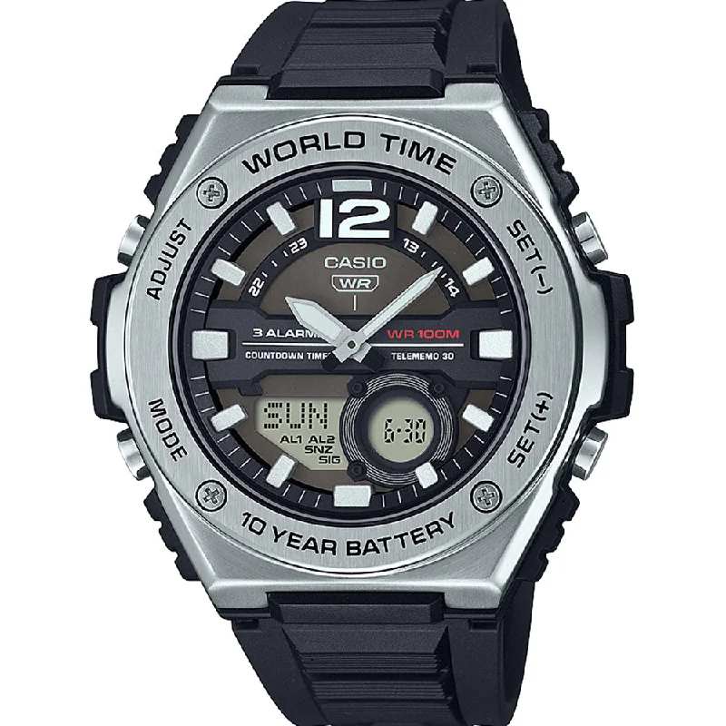 Mens Business Meeting Style Smart Watches-Casio MWQ100-1A World Time Watch
