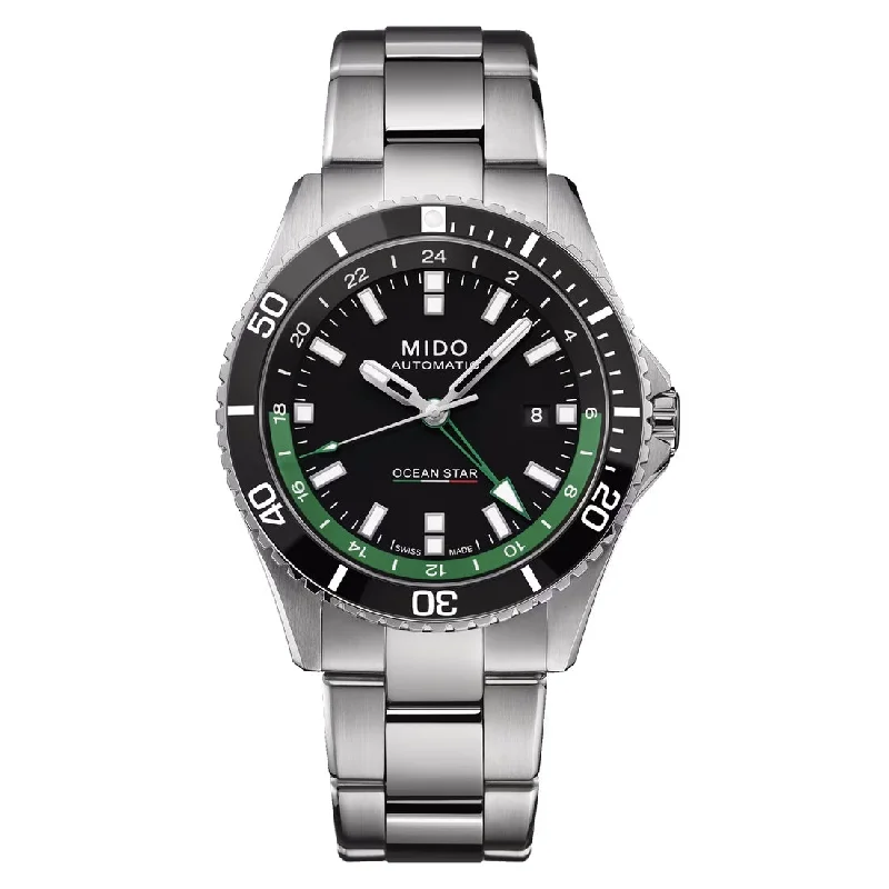 Men's Swiss Made Style Sports Watches-Orologio Mido Ocean Star GMT verde edizione speciale