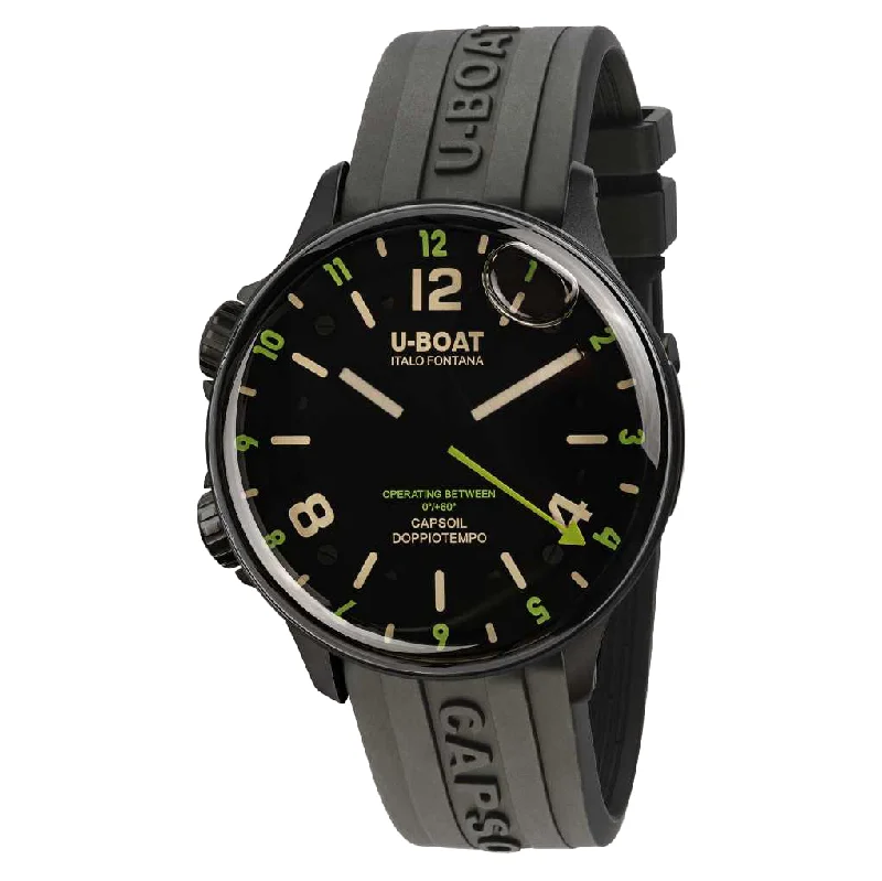 Men's Swiss Luxury Edition-U-Boat Watch Capsoil Doppiotempo 45 DLC Green Rehaut 8840/B