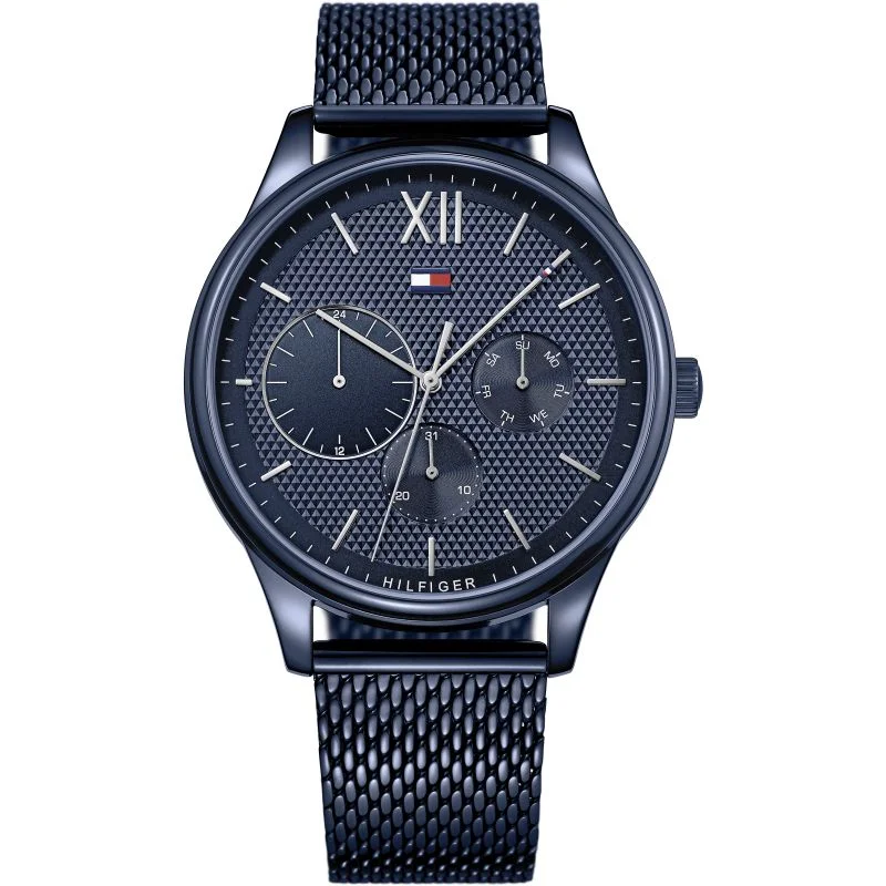 Men's Italian Made Design Dress Watches-Tommy Hilfiger 1791421 Men's Blue Chronograph Watch