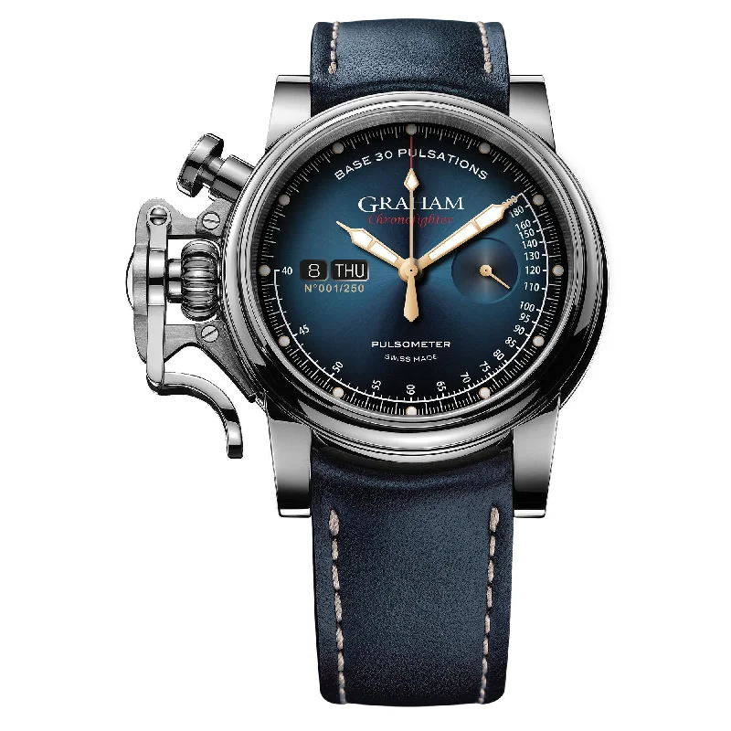 Men's Field Watches Testing-Graham Blue Chronofighter Vintage Ltd Watch 2CVCS.U14A