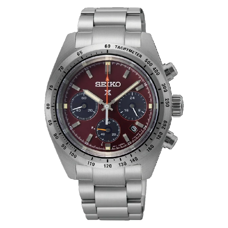 Men's Vintage Design Sports Watches-Orologio Seiko Prospex SSC953P1 Speedtimer limited rosso racing