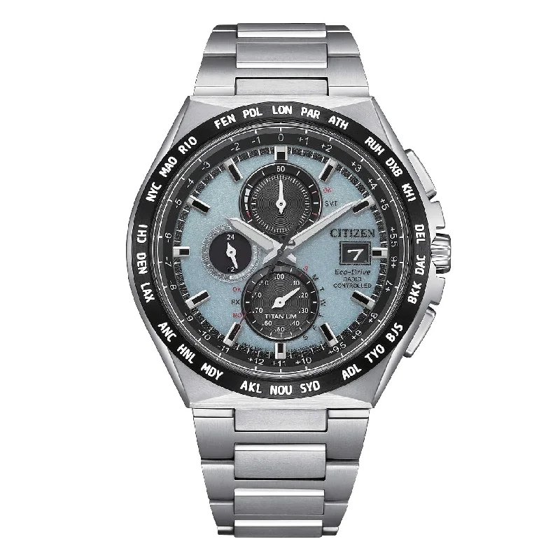 Men's Radio Controlled Watch Manufacturer-Orologio Citizen AT8238-84M radiocontrollato AT8 turchese