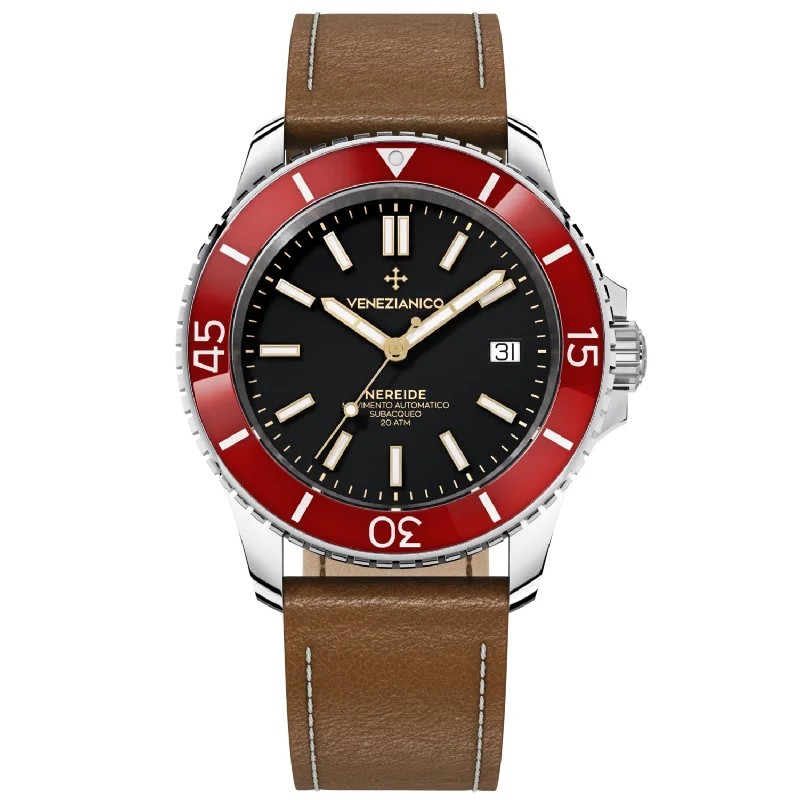 Men's Swiss Personalized Edition-Venezianico 3321506 Nereide 42 Men's Black Watch