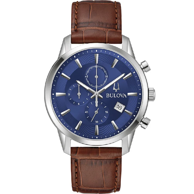 Men's Hand-Wound Style Men's Digital Watches-Bulova Classic 96B402 Chronograph