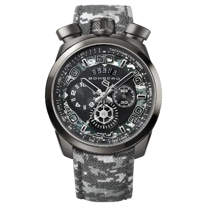 Men's Swiss Winter Edition-Bomberg Chronograph Watch BOLT-68 Winter Camo Limited Edition BS45CHPGM.019.3 Men's Swiss Winter Edition-Bomberg Chronograph Watch BOLT-68 Winter Camo Limited Edition BS45CHPGM.019.3
