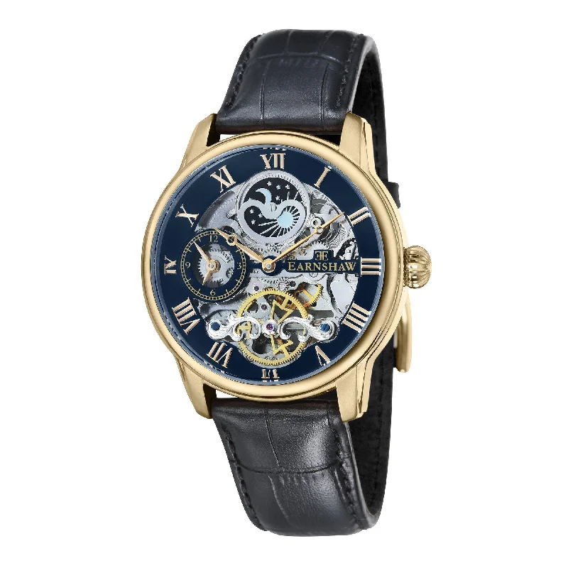 Men's Office Wear Design Dress Watches-Thomas Earnshaw Black Longitude Automatic Watch ES-8006-05