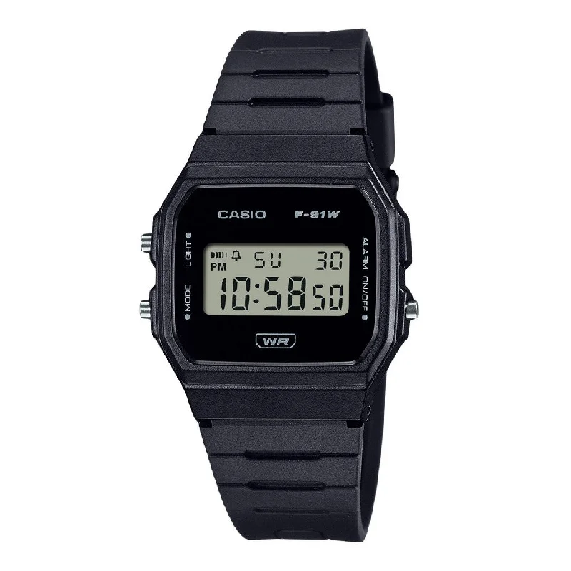 Unisex Modern Style Watches-Casio POP Series F-91WB-1ADF Unisex Black Digital Watch Unisex Modern Style Watches-Casio POP Series F-91WB-1ADF Unisex Black Digital Watch
