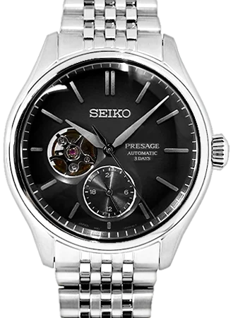 Men's European Made Style Dress Watches-Presage Classic Series Open-Heart Grey Ref. SARJ009 Men's European Made Style Dress Watches-Presage Classic Series Open-Heart Grey Ref. SARJ009