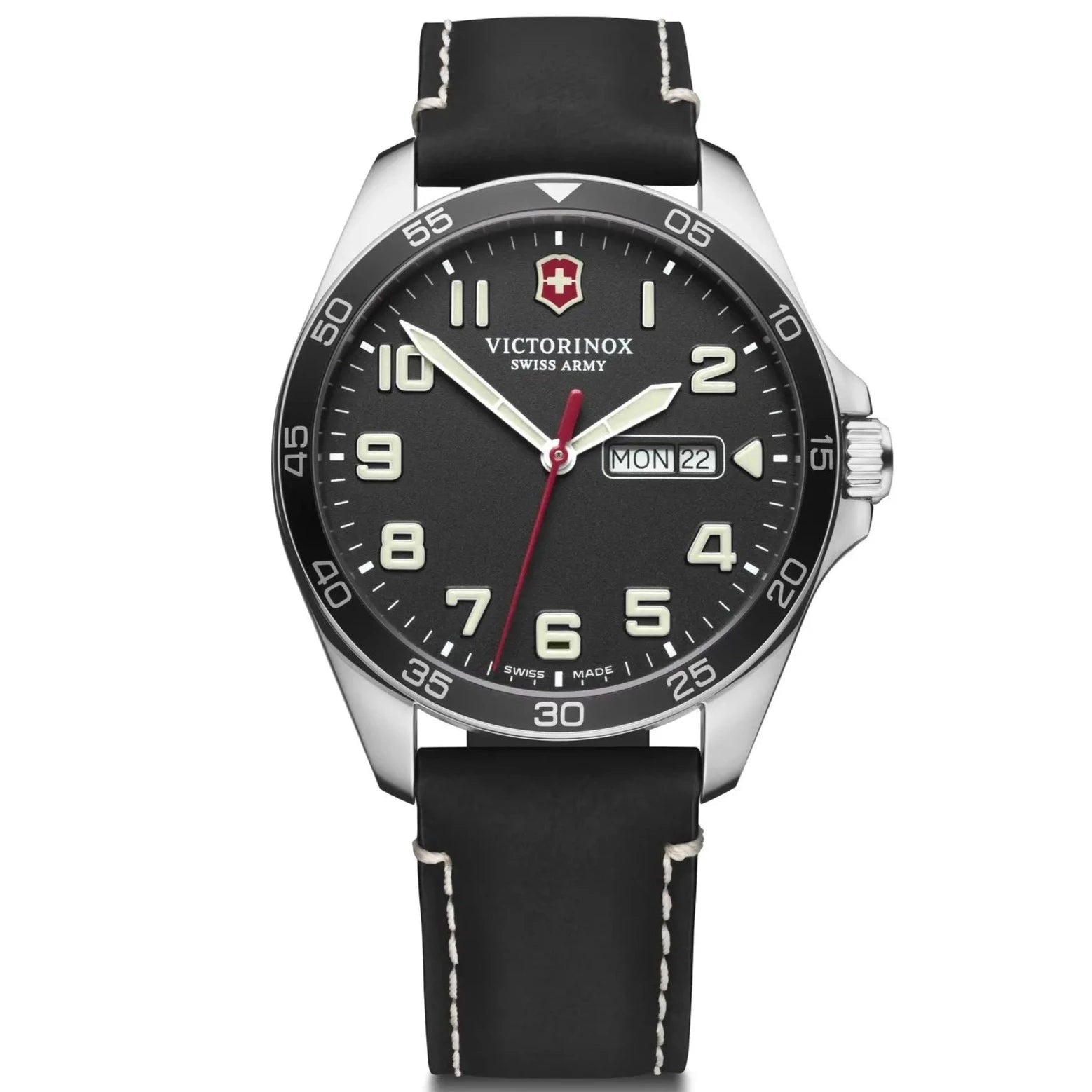 Men's Round Case Dress Watches-Victorinox FieldForce 3H Men's Black Watch 241846