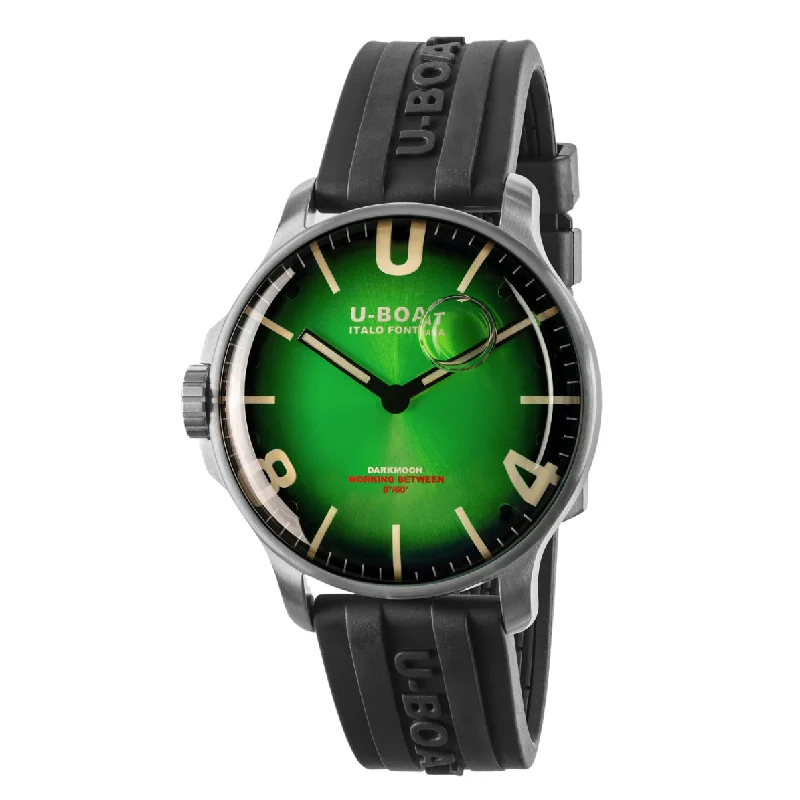 Unisex Retro Style Watches-U-Boat 8702/B Men's Noble Green Darkmoon Watch