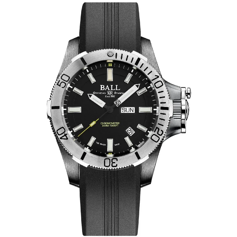 Men's Swiss Birthday Edition-Ball Engineer Hydrocarbon Submarine Warfare Men's Black Watch DM2276A-P2CJ-BK