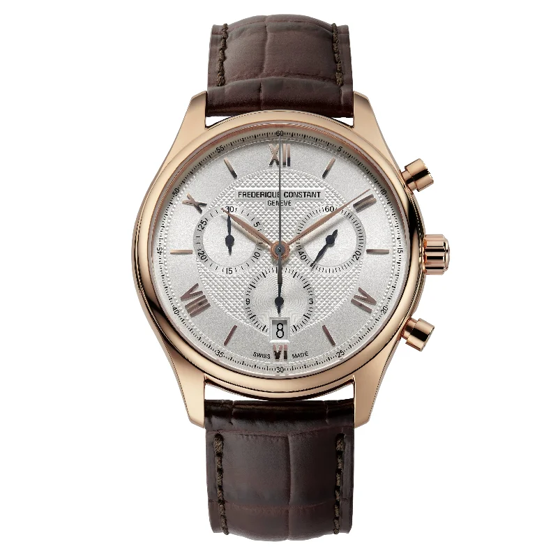 Men's Unique Shape Style Men's Watches-Frederique Constant Men’s Fc Classic Quartz Chrono White Watch FC-292MV5B4 Men's Unique Shape Style Men's Watches-Frederique Constant Men’s Fc Classic Quartz Chrono White Watch FC-292MV5B4