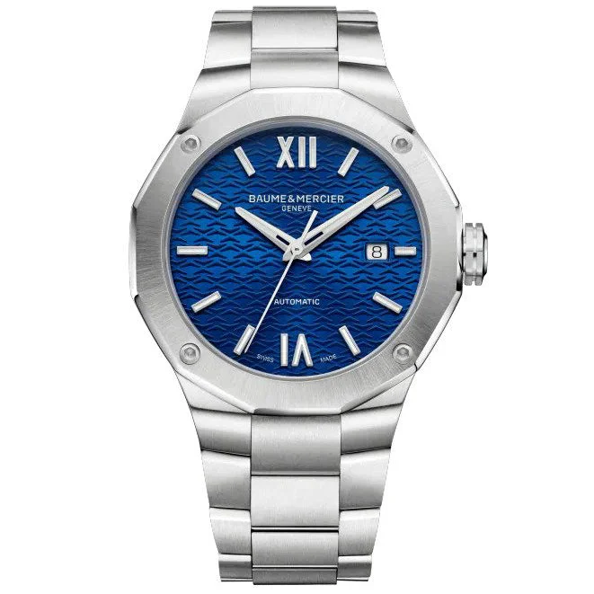 Men's Swiss Watch Price-Baume & Mercier Men's Blue Riviera Watch 10620