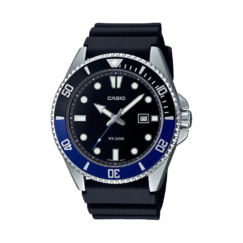 Men's Limited Edition Style Men's Sports Watches-Orologio Casio Duro MDV-107-1A2VEF quadrante nero e ghiera nero-blu Men's Limited Edition Style Men's Sports Watches-Orologio Casio Duro MDV-107-1A2VEF quadrante nero e ghiera nero-blu