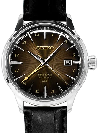 Men's Vintage Design Dress Watches-Presage Cocktail Time GMT Brown Ref. SARY243
