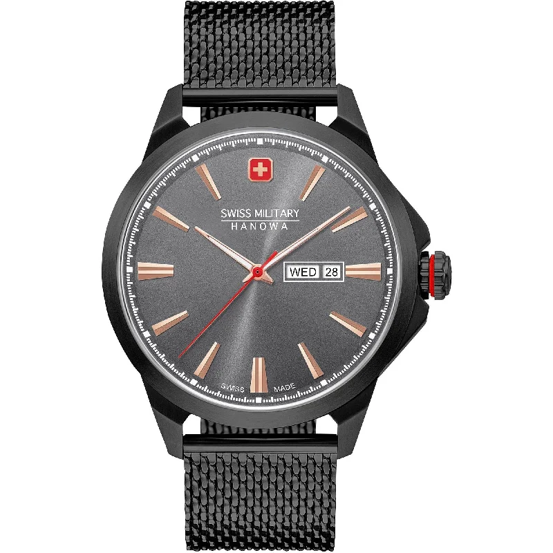 Men's Vintage Design Men's Watches-Swiss Military Hanowa Day Date Classic 06-3346.13.007 Men's Vintage Design Men's Watches-Swiss Military Hanowa Day Date Classic 06-3346.13.007