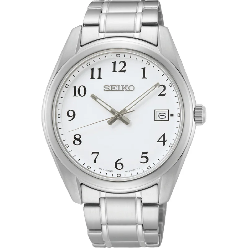 Men's Classic Watch Supplier-Seiko Classic Ladies White Watch SUR459P1