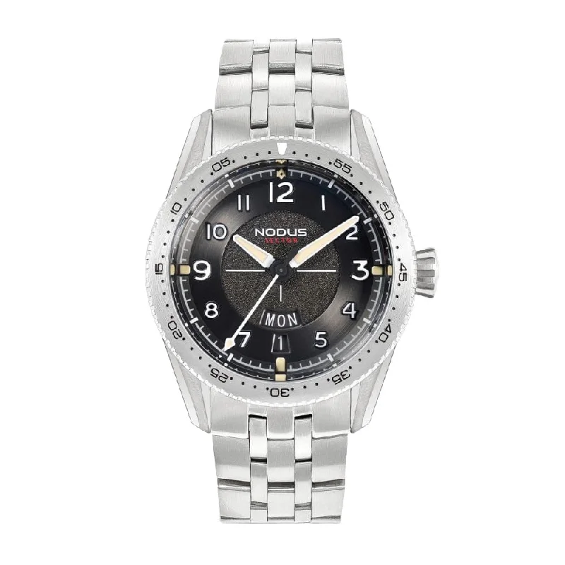 Men's Best Field Watches-Nodus Sector Pilot Automatic Watch - Corsair Grey - Stainless Steel Bezel Men's Best Field Watches-Nodus Sector Pilot Automatic Watch - Corsair Grey - Stainless Steel Bezel