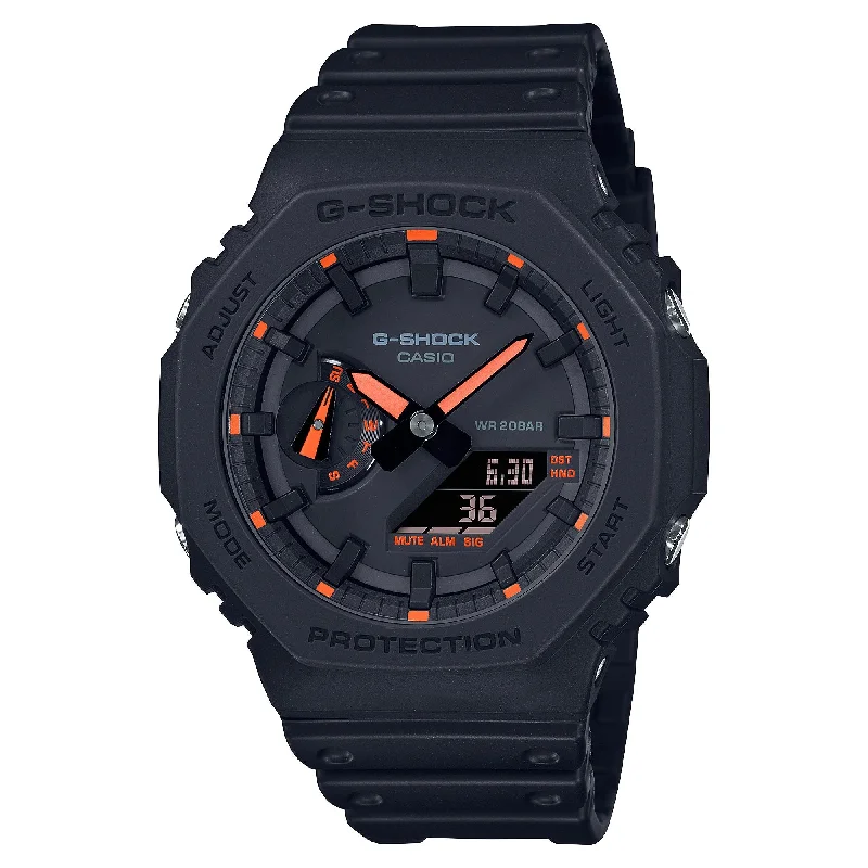 Men's Birthday Style Men's Sports Watches-Orologio G-Shock GA-2100-1A4ER Neon Accent arancione Men's Birthday Style Men's Sports Watches-Orologio G-Shock GA-2100-1A4ER Neon Accent arancione