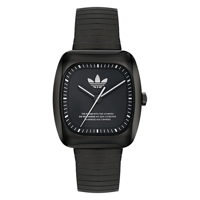 Unisex British Made Style Watches-Adidas Originals Retro Wave One Unisex Black Watch AOSY24026
