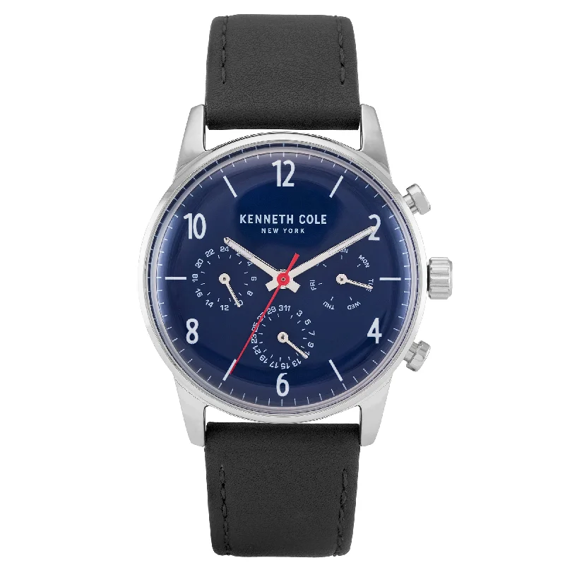 Men's Round Case Dress Watches-Kenneth Cole Men's Black Watch KC50953002
