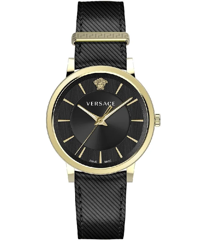 Men's Swiss Wedding Edition-Versace Men's Watch V-Circle Black Gold VE5A00320