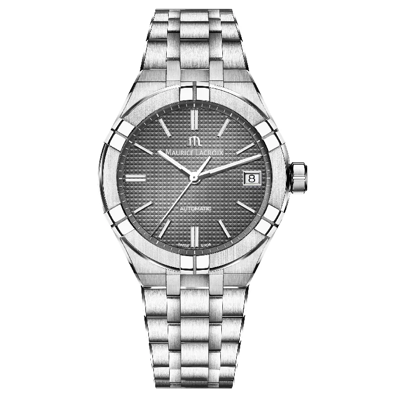 Men's Swiss Hand-Wound Edition-Maurice Lacroix Men's Grey Aikon Automatic Stainnless Steel Watch AI6007-SS002-230-1 Men's Swiss Hand-Wound Edition-Maurice Lacroix Men's Grey Aikon Automatic Stainnless Steel Watch AI6007-SS002-230-1