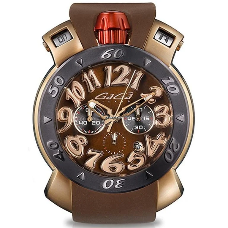 Men's Field Watches Comparison Site-Gaga Milano Men's Brown Chrono Watch 8017.01