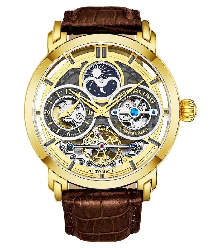 Gold Dial/Gold Case/Brown Leather Strap