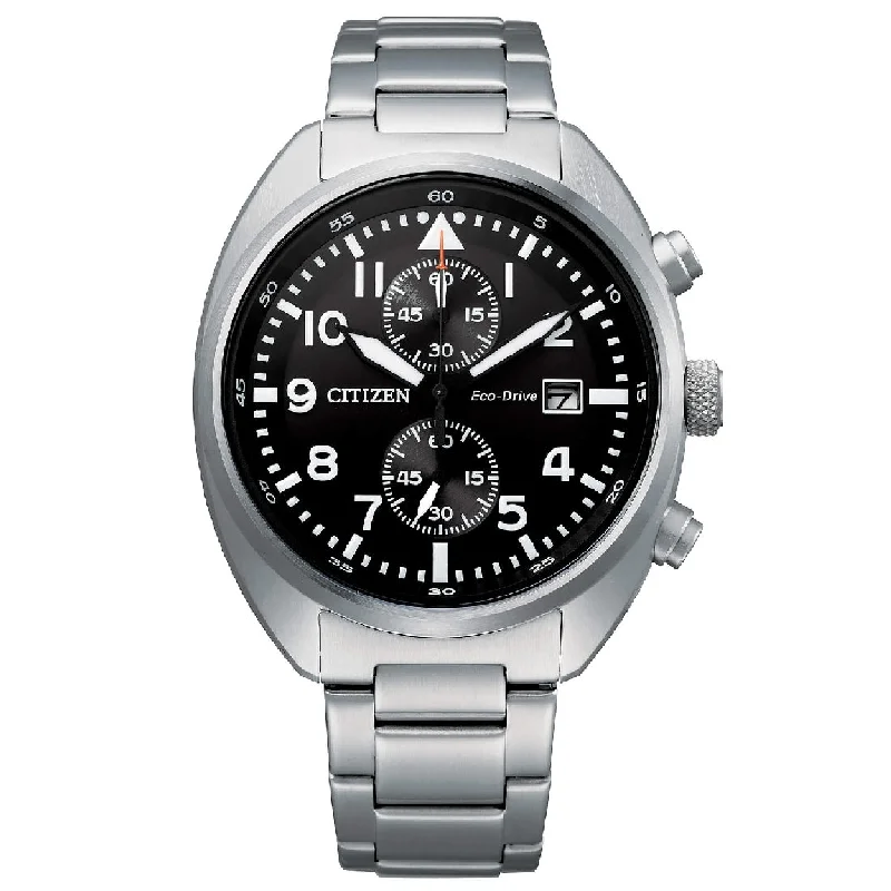 Men's Classic Design Sports Watches-Orologio Citizen OF CA7040-85E Crono cassa tonneau nero