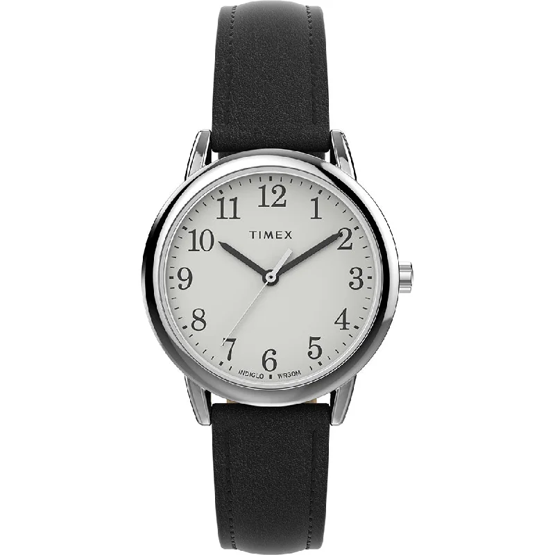 Men's Classic Watch Party Wear Edition-Timex Easy Reader Classic Ladies White Watch TW2V69100